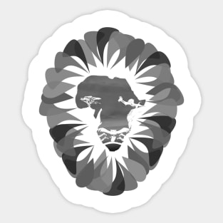 King of the Jungle (black and white) Sticker